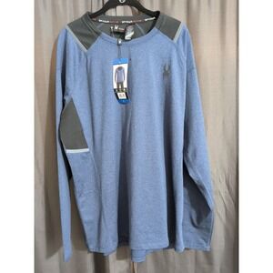 Spyder Active Mens L Blue ProWeb Performance Long Sleeve Shirt Stretch NWT